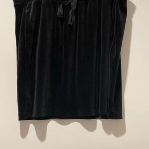 LOFT Black Velvet Stretchy Tie Skirt‎ with Pockets Sz 18